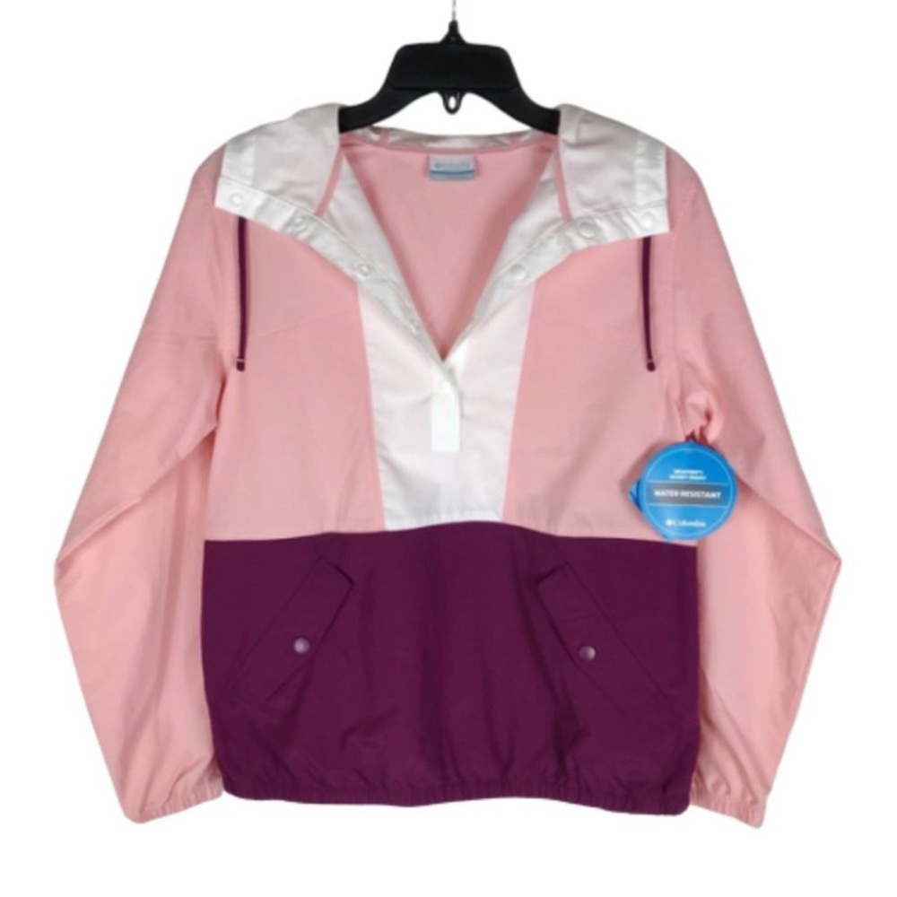 Columbia color block windbreaker pull over size medium